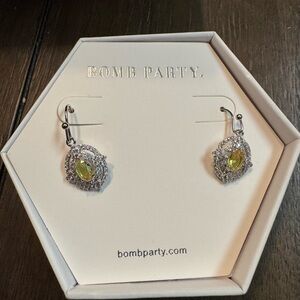 Bomb Party Silver and Yellow Gemstone Earrings